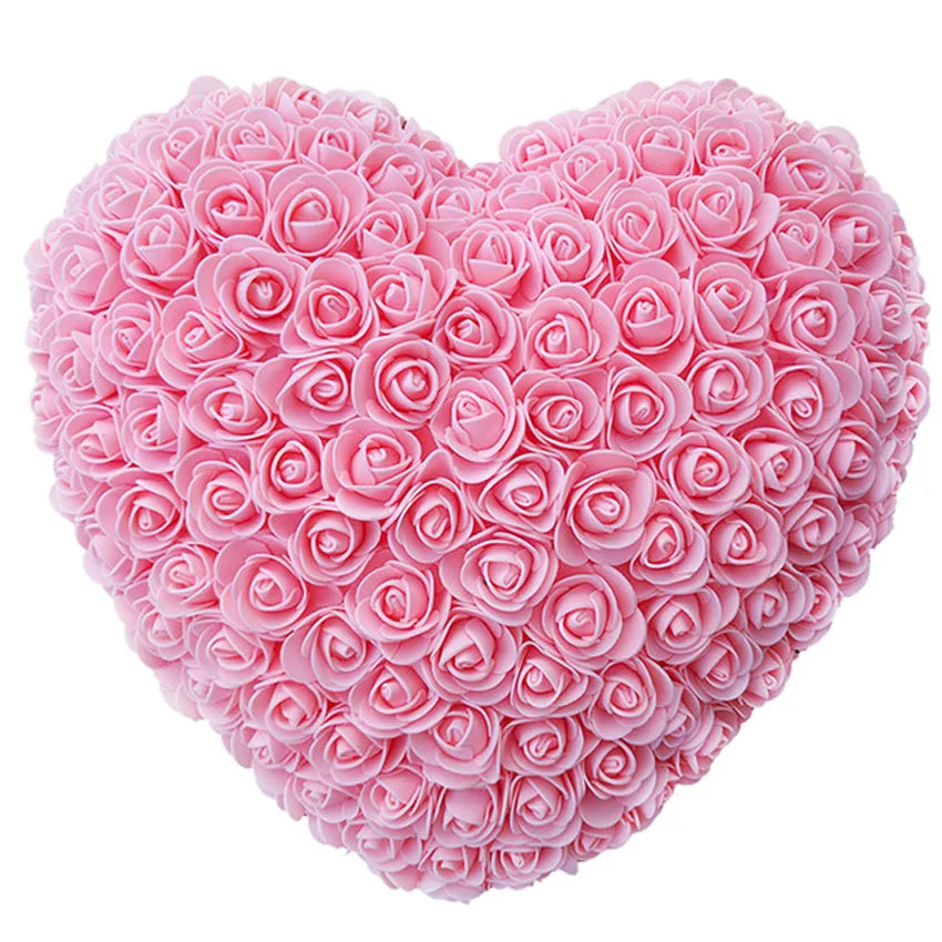 25cm Heart-Shaped Artificial Pink Rose - Symbol of Love
