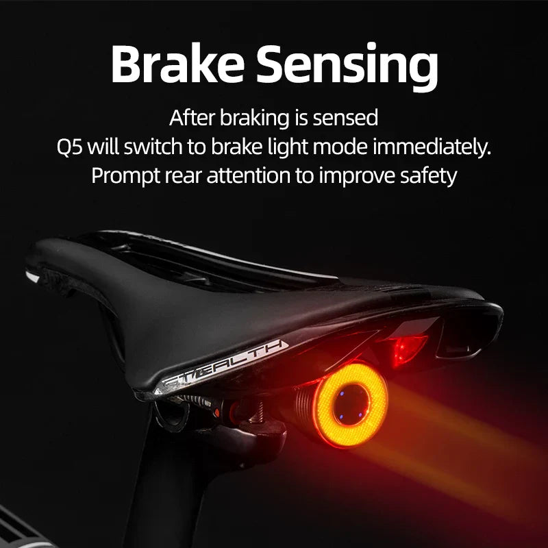 Smart LED Bike Taillight with Auto Brake Sensing and IPx6 Waterproof