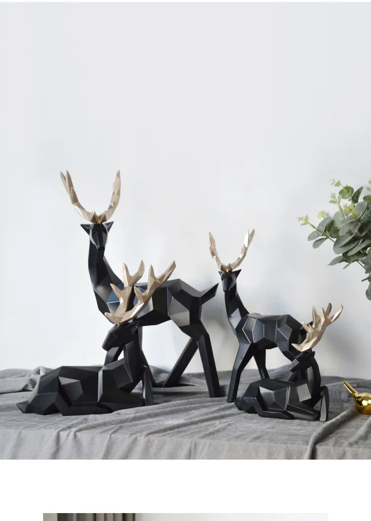Nordic Elegance: White Resin Deer Statue for Chic Home Decor
