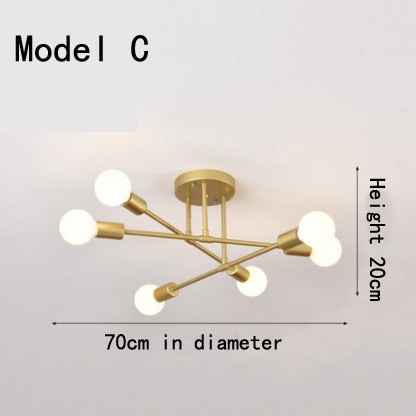 Modern Long Pole Rotating Ceiling Lamp