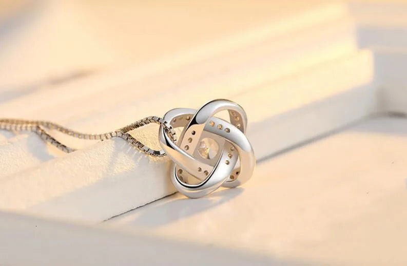 NNEOBA 925 Silver Four Leaf Clover Zircon Necklace