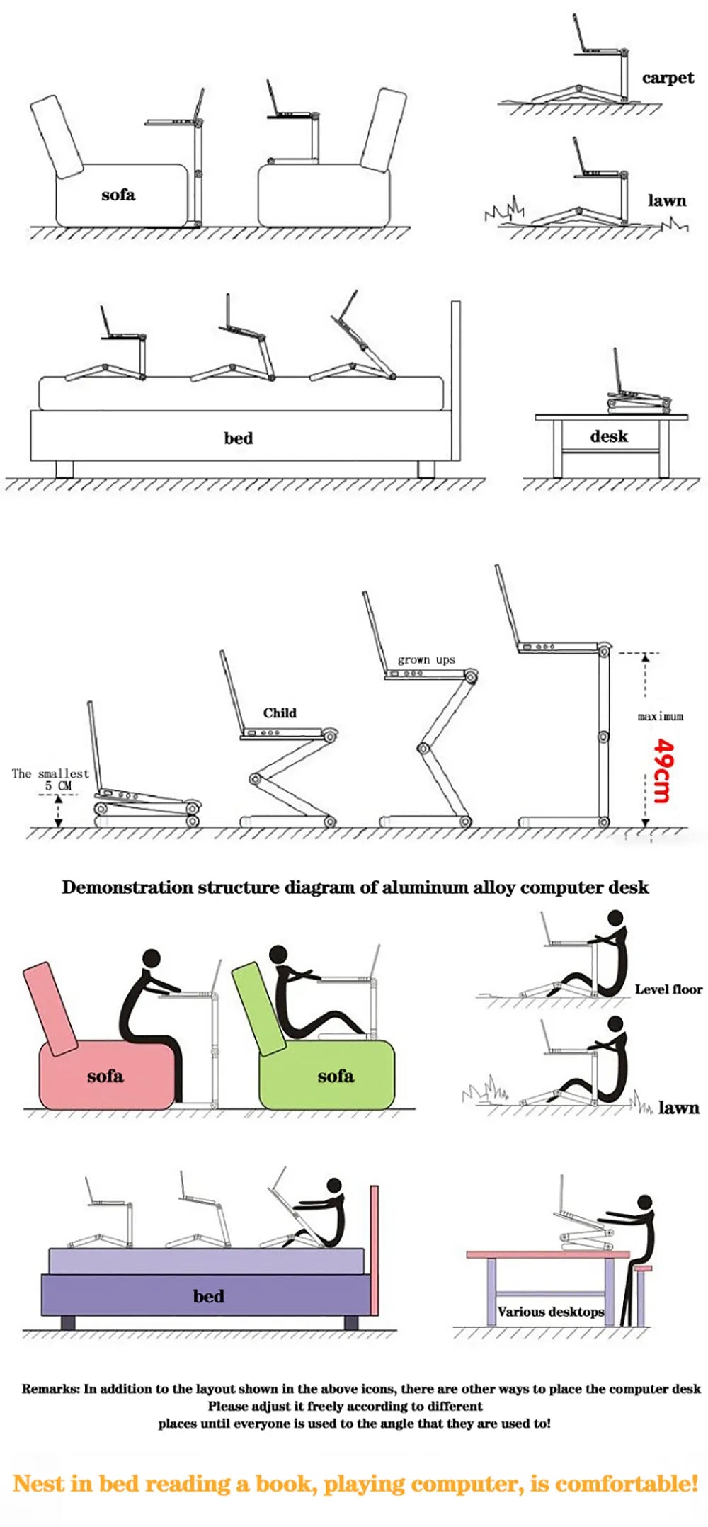 Adjustable Laptop Desk Stand Portable