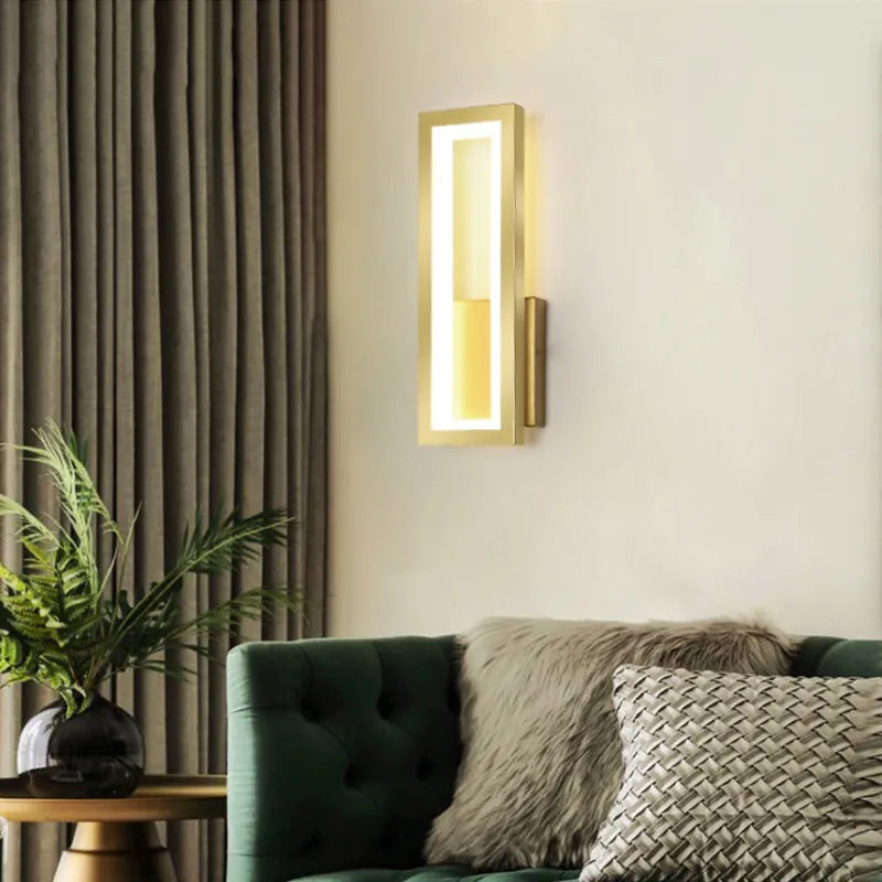 Elegant Gold Wall Lamp - Modern 17W LED Sconce for Aisle Decoration