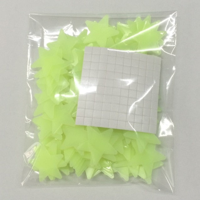 S 50pcs 3D Stars Glow In The Dark Wall Stickers Luminous Fluorescent Wall Stickers For Kids Baby Room Bedroom Ceiling Home Decor