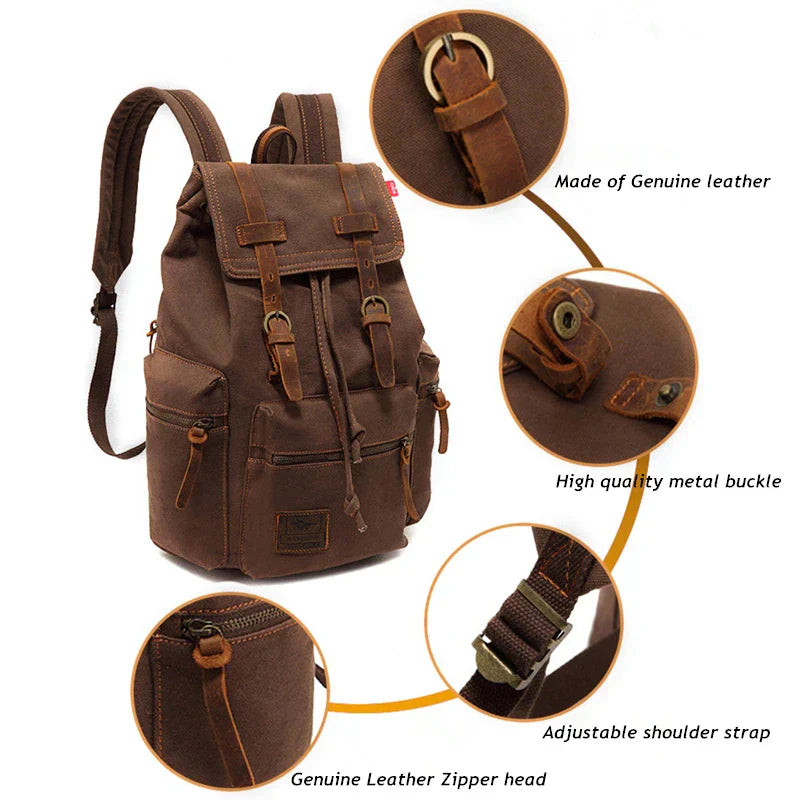 Men's Vintage Canvas Backpack