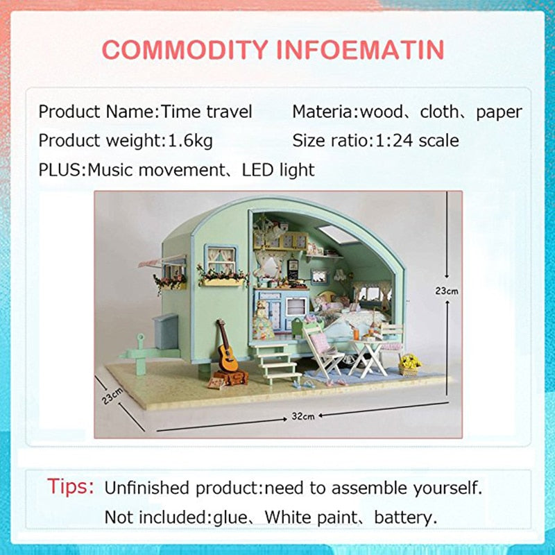 Doll House Wooden Doll Houses Miniature Dollhouse Furniture Kit Toys for Children Gift Time Travel Doll Houses