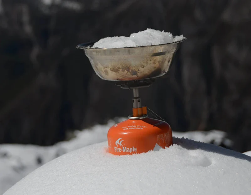 Mini Titanium Camping Stove Silver