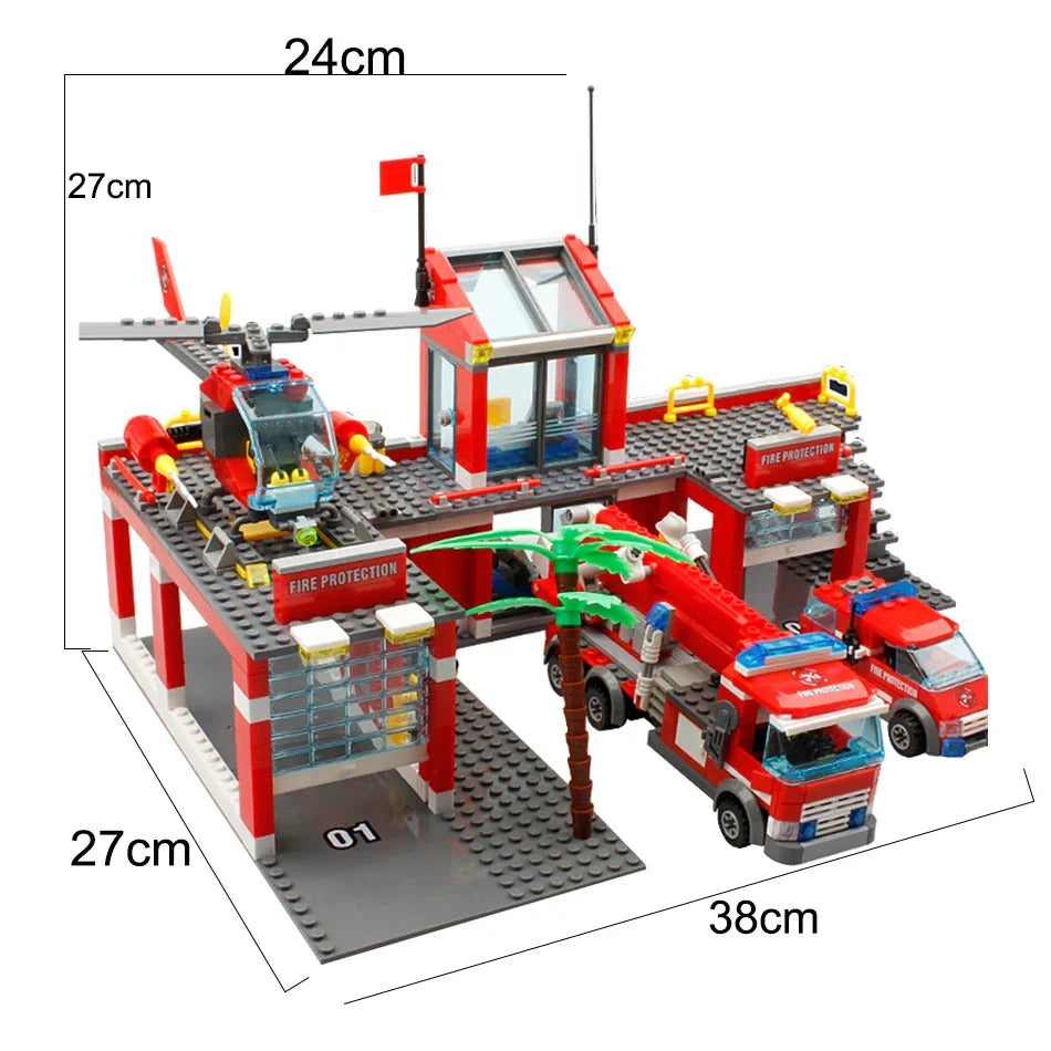 Fire Station Building Blocks Set for Kids (756pcs)