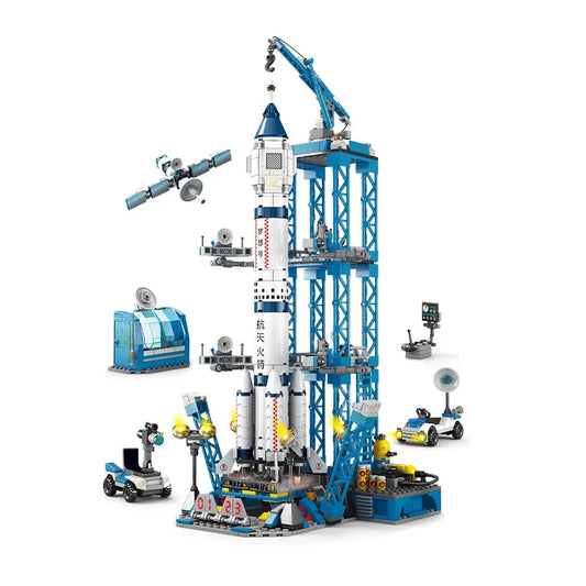 Space Manned Rocket Building Blocks with Astronaut Figure