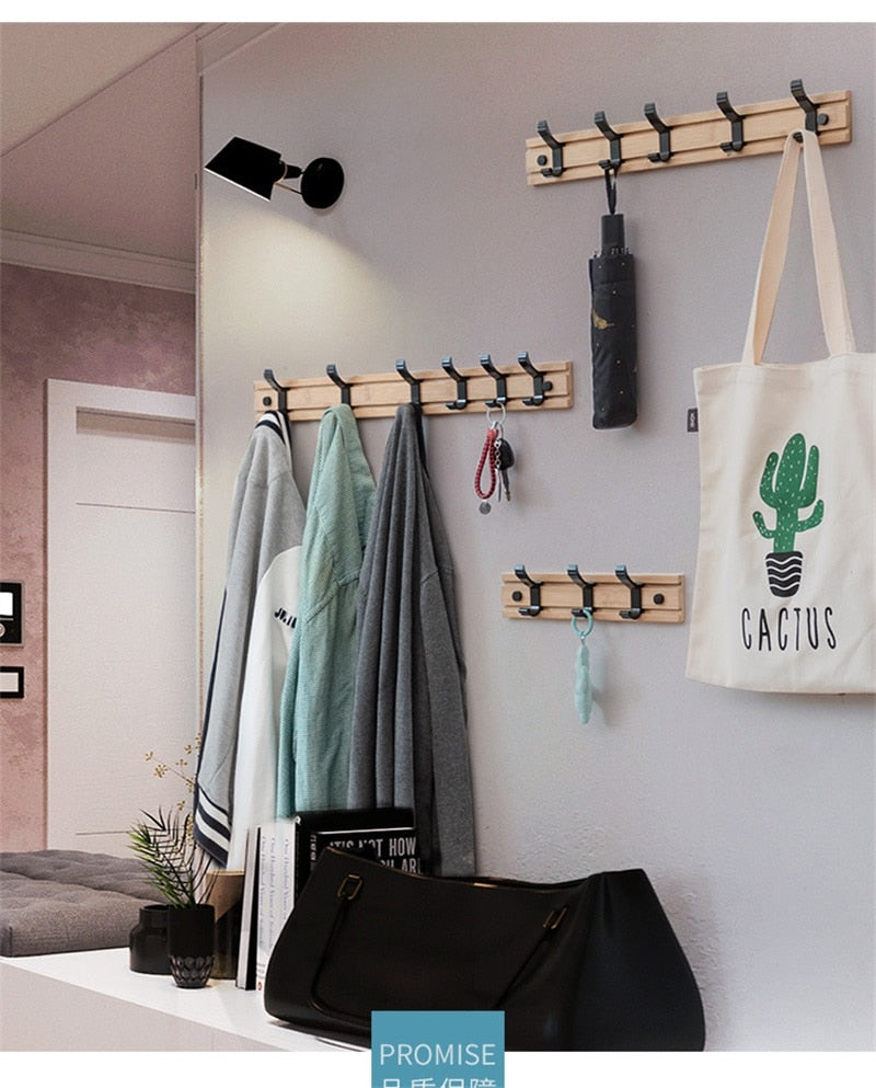 Fashion Style Bedroom Furniture Coat Rack Clothes Hanger Hooks Living Room Closet Bamboo Hat Racks Coat Hanger Wall Hook