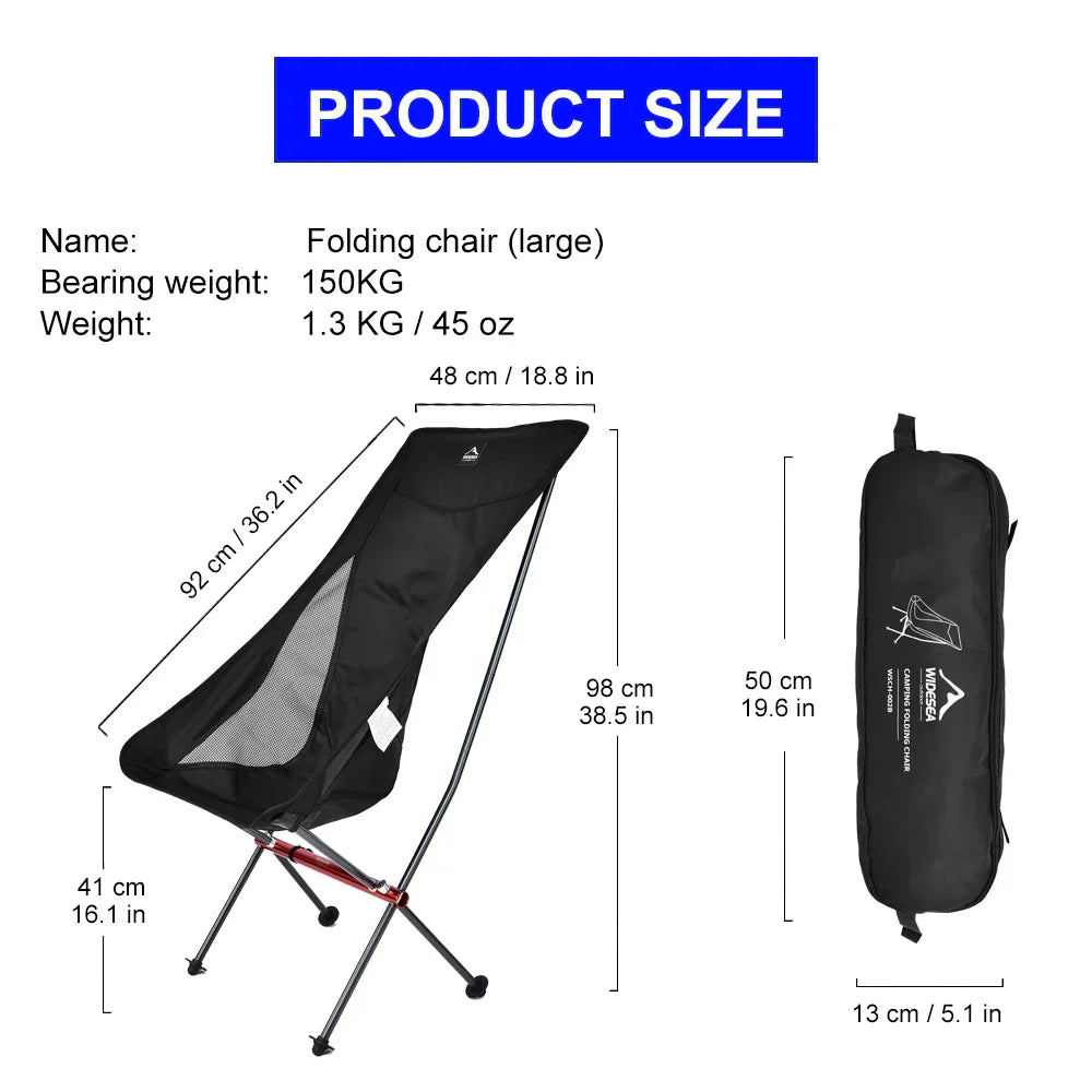 Folding Camping Chair - Beach Chaise Longue for Leisure and Picnic