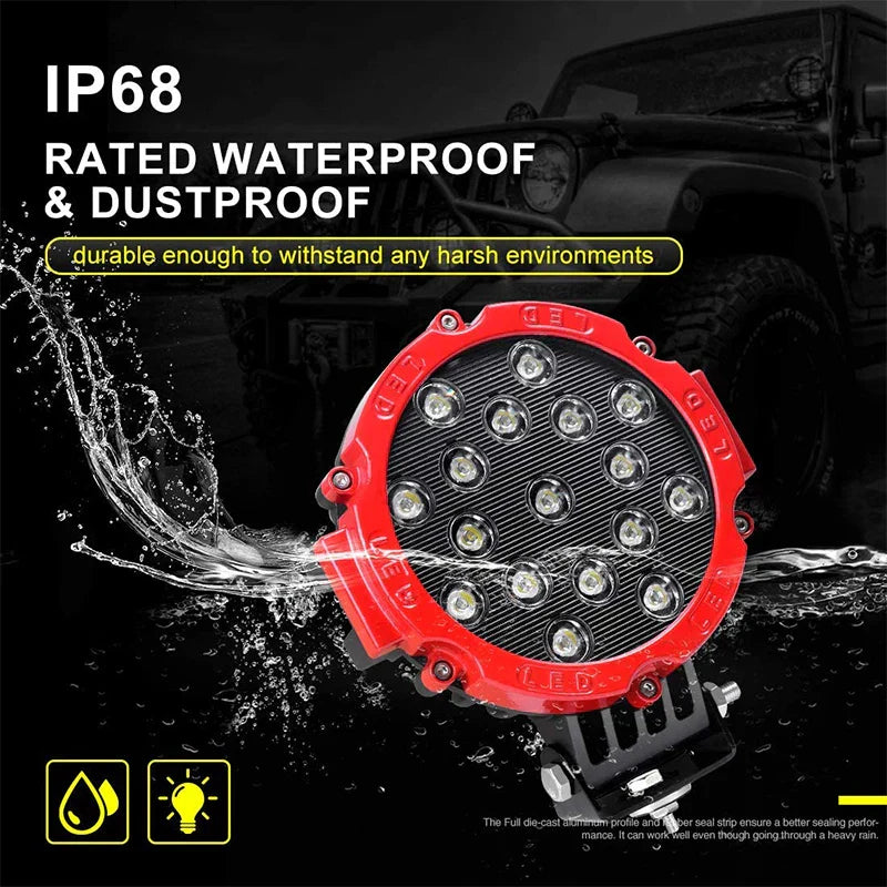 7-inch LED Light Bar 51W - 4x4 Off-Road Accessories