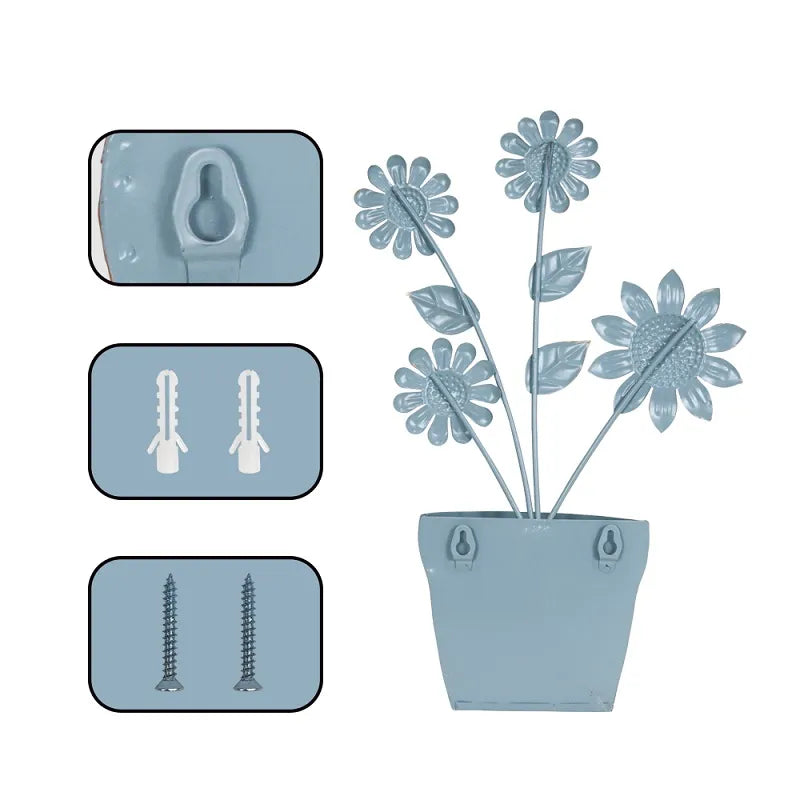 LIFFY Handcrafted Metal Flower Wall Art: Elegance for Your Home