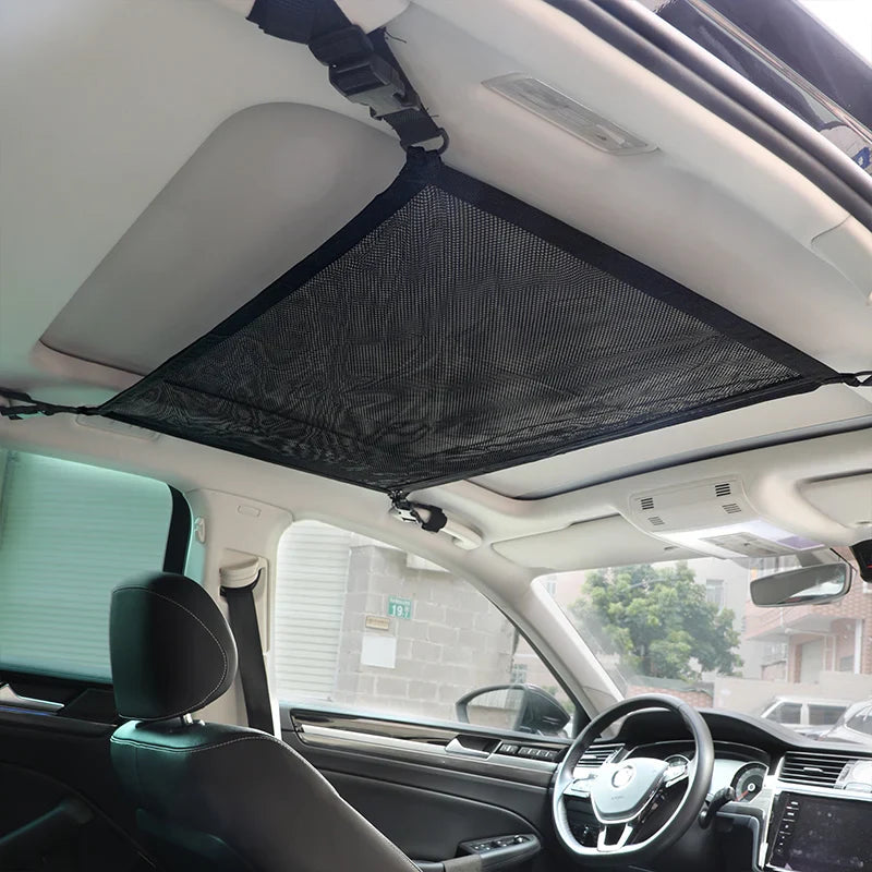 SUV Car Ceiling Storage Net Breathable Mesh Roof Cargo Organizer Black