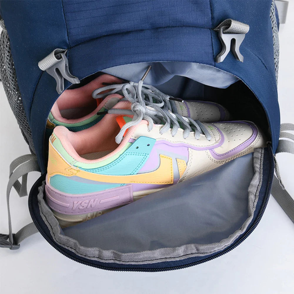 Waterproof Hiking Backpack Camping Rucksack Blue