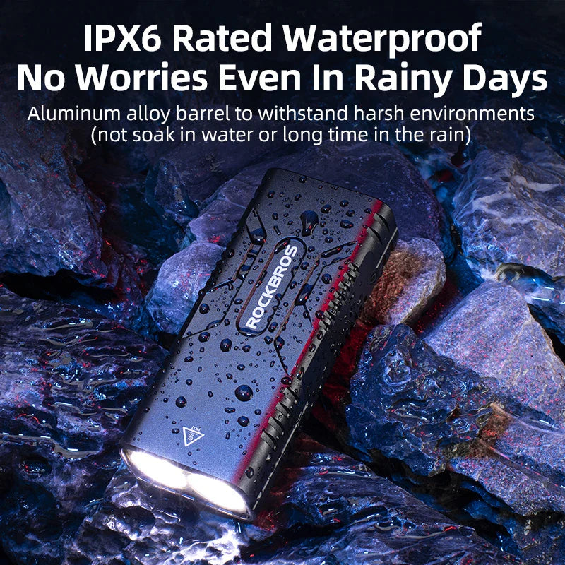 850LM LED Bike Light Super Bright USB-C Headlamp Black