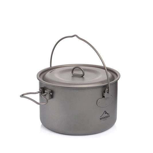 Titanium Camping Cookware Pot 1300ml Gray