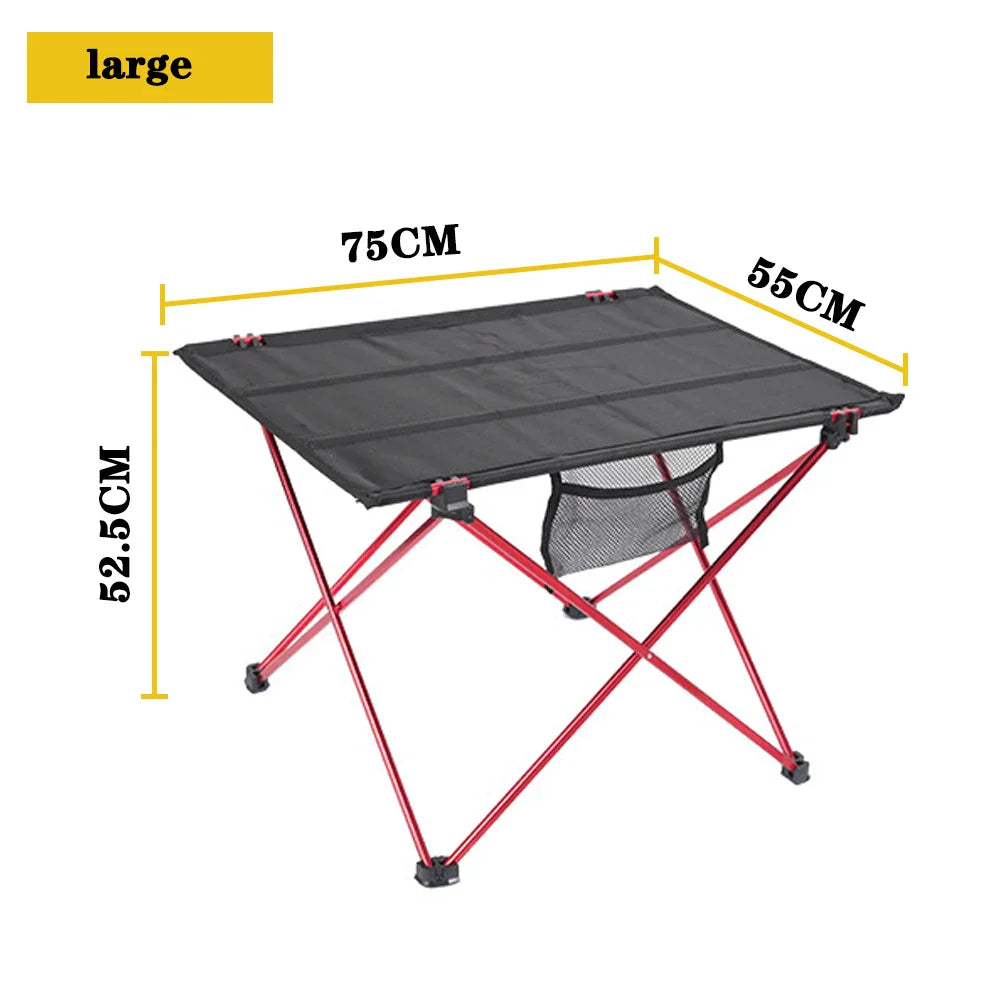 Portable Folding Table Alloy Desk Black