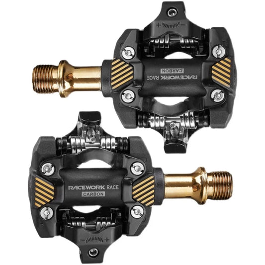 Self-Locking SPD Mountain Bike Pedals Carbon Gold