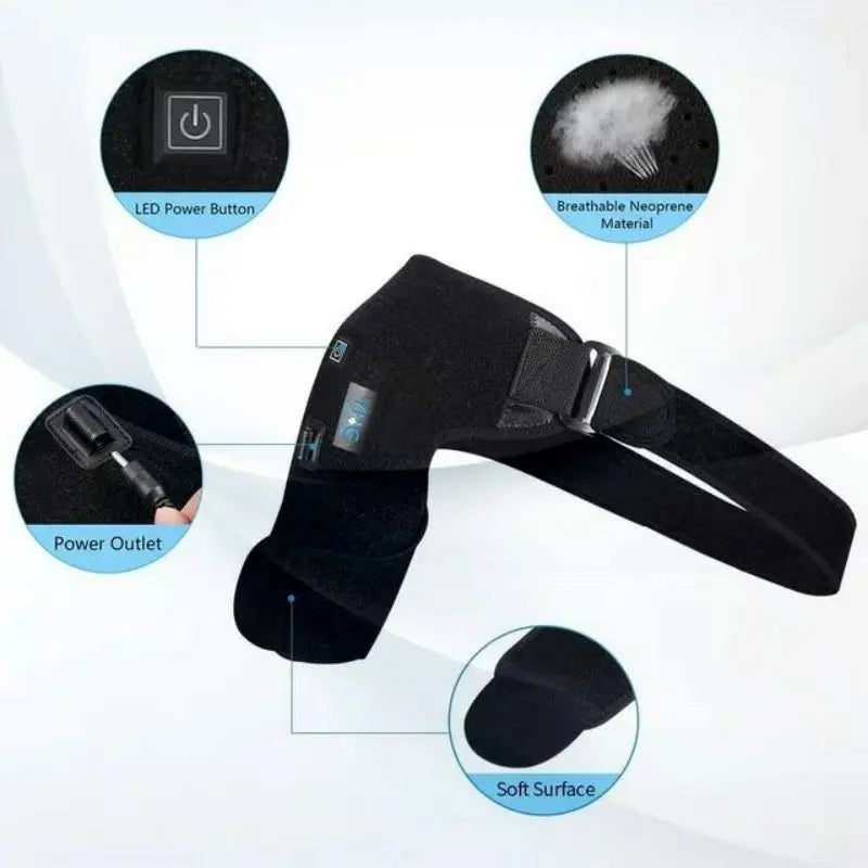 USB Heating Shoulder Support Belt Black
