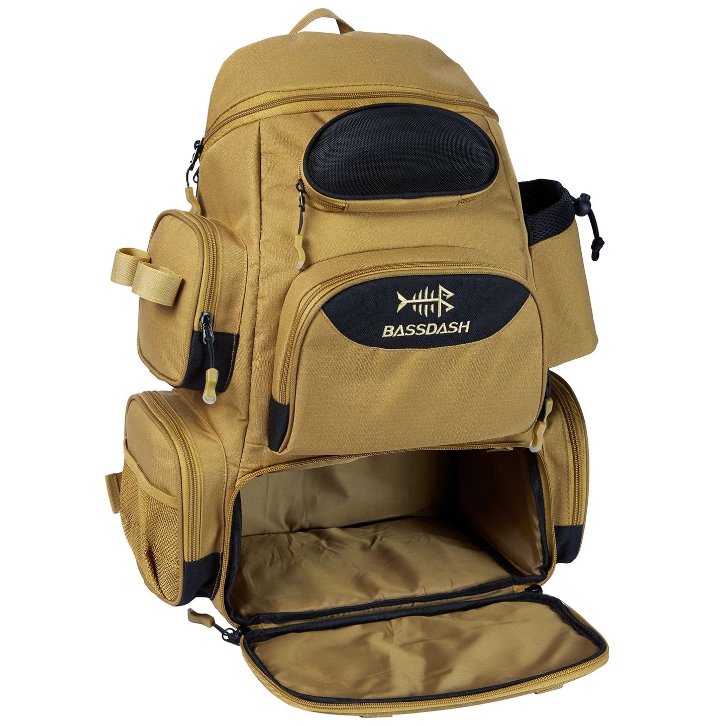 Multifunctional Fishing Tackle Backpack Tactical Gear Bag Khaki