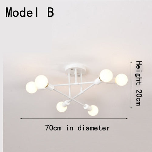 Modern Long Pole Rotating Ceiling Lamp