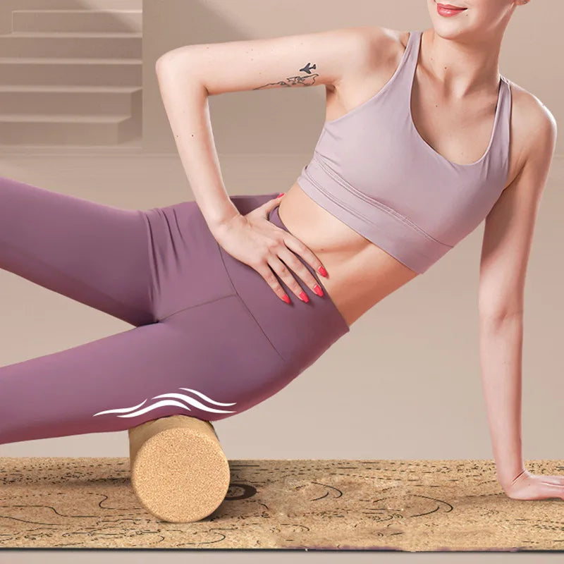 High-Quality Natural Cork Yoga Column Roller