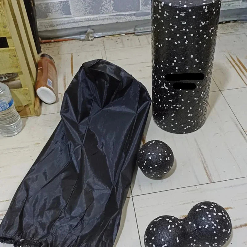 Hollow Yoga Roller Massage Peanut Ball Set (Black)