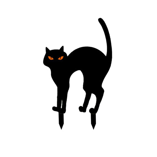 Halloween Black Cat Silhouette Yard Art Statue