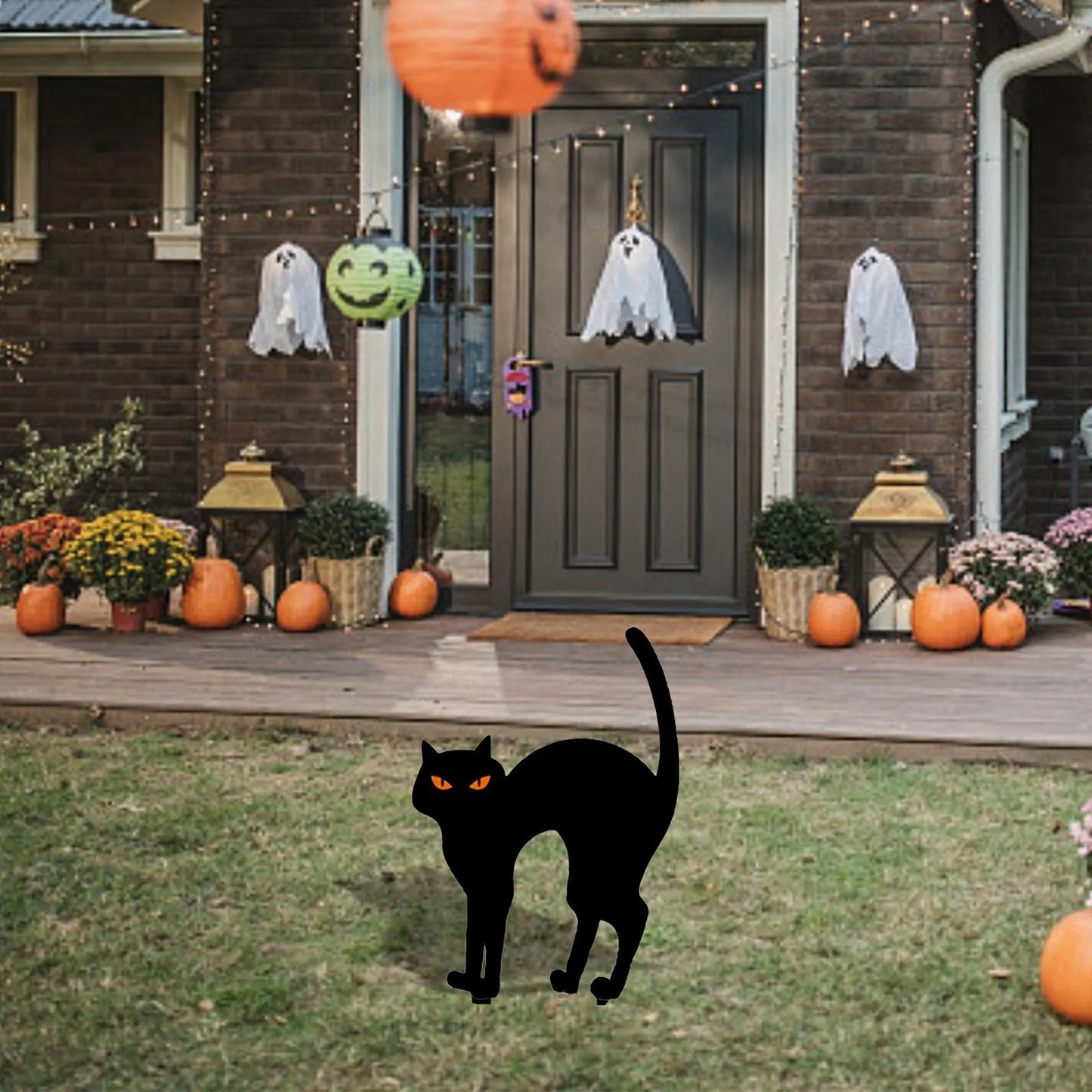 Halloween Black Cat Silhouette Yard Art Statue