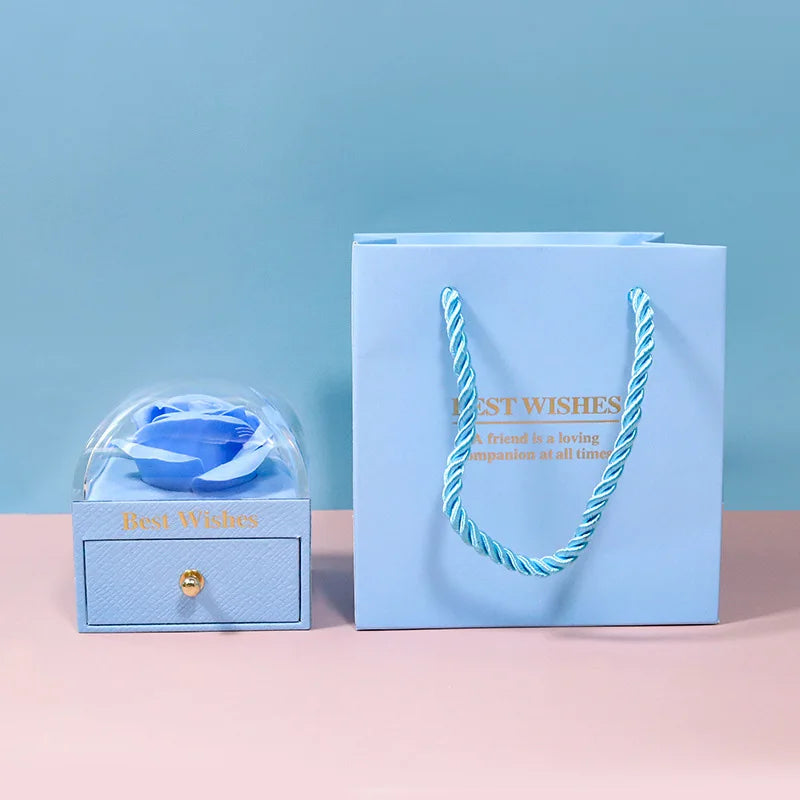 Jewelry Storage Box Rose Macaron Color Display Case