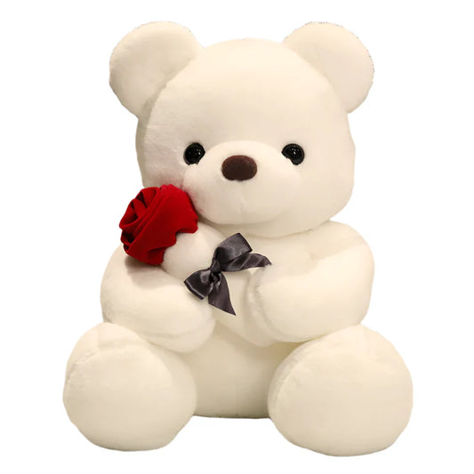 Kawaii Teddy Bear with Roses Plush Toy
