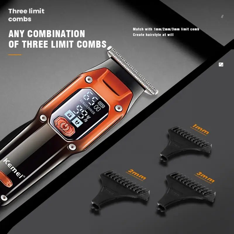 Professional Hair Clipper & Trimmer Rechargeable Barber Grade Orange