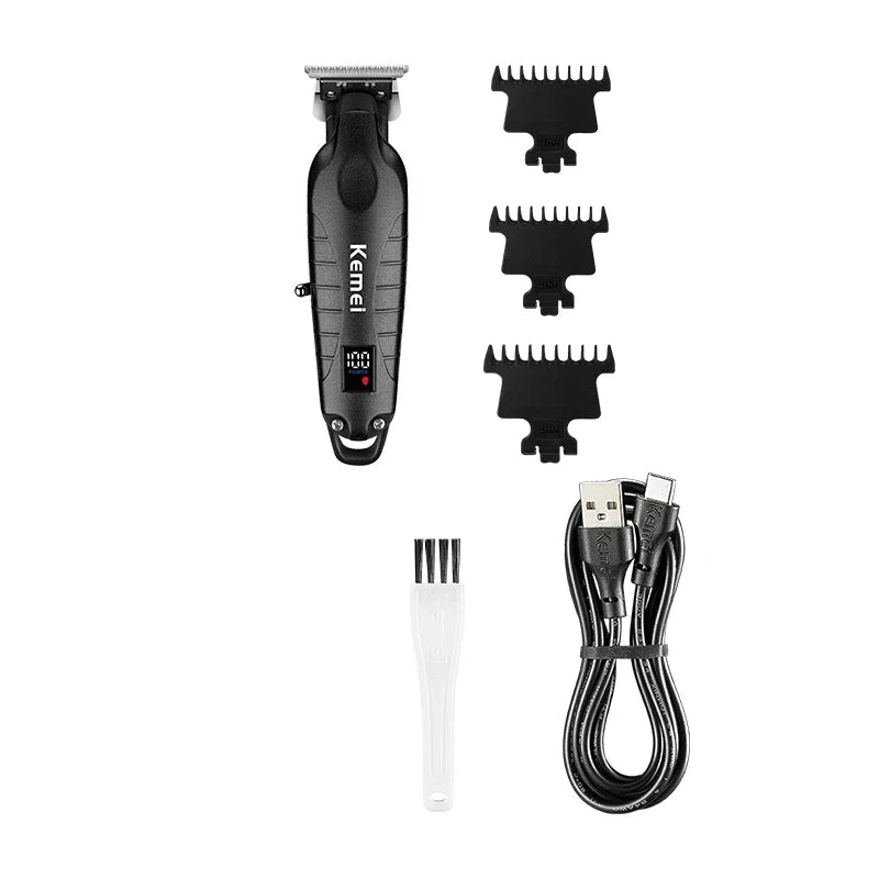 Salon Grade Electric Hair Clipper Powder Metallurgical Blade Black