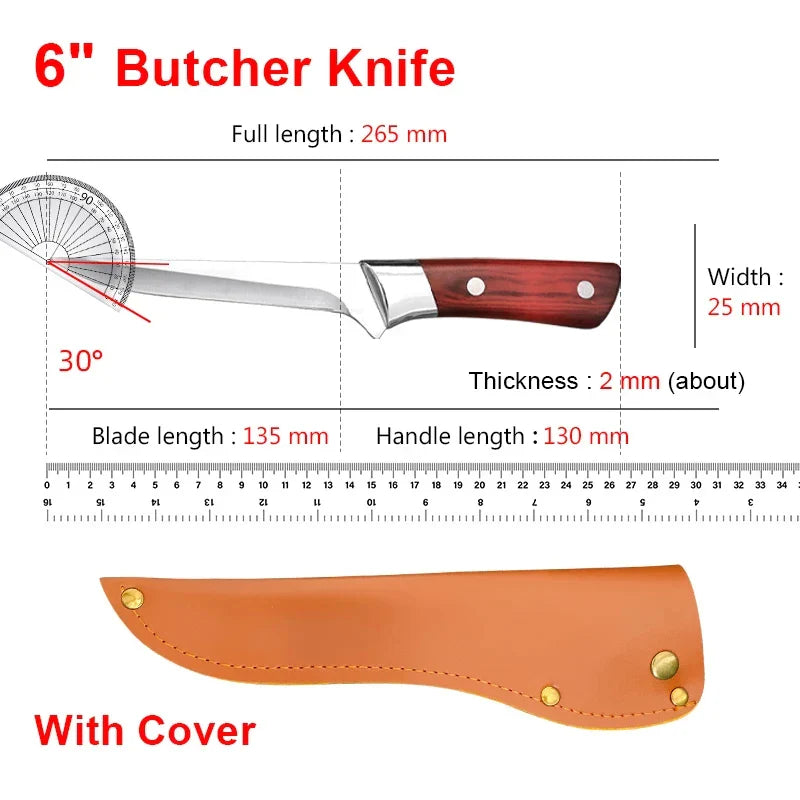 Kitchen Boning Knife – Stainless Steel Meat Cleaver & Paring Knife