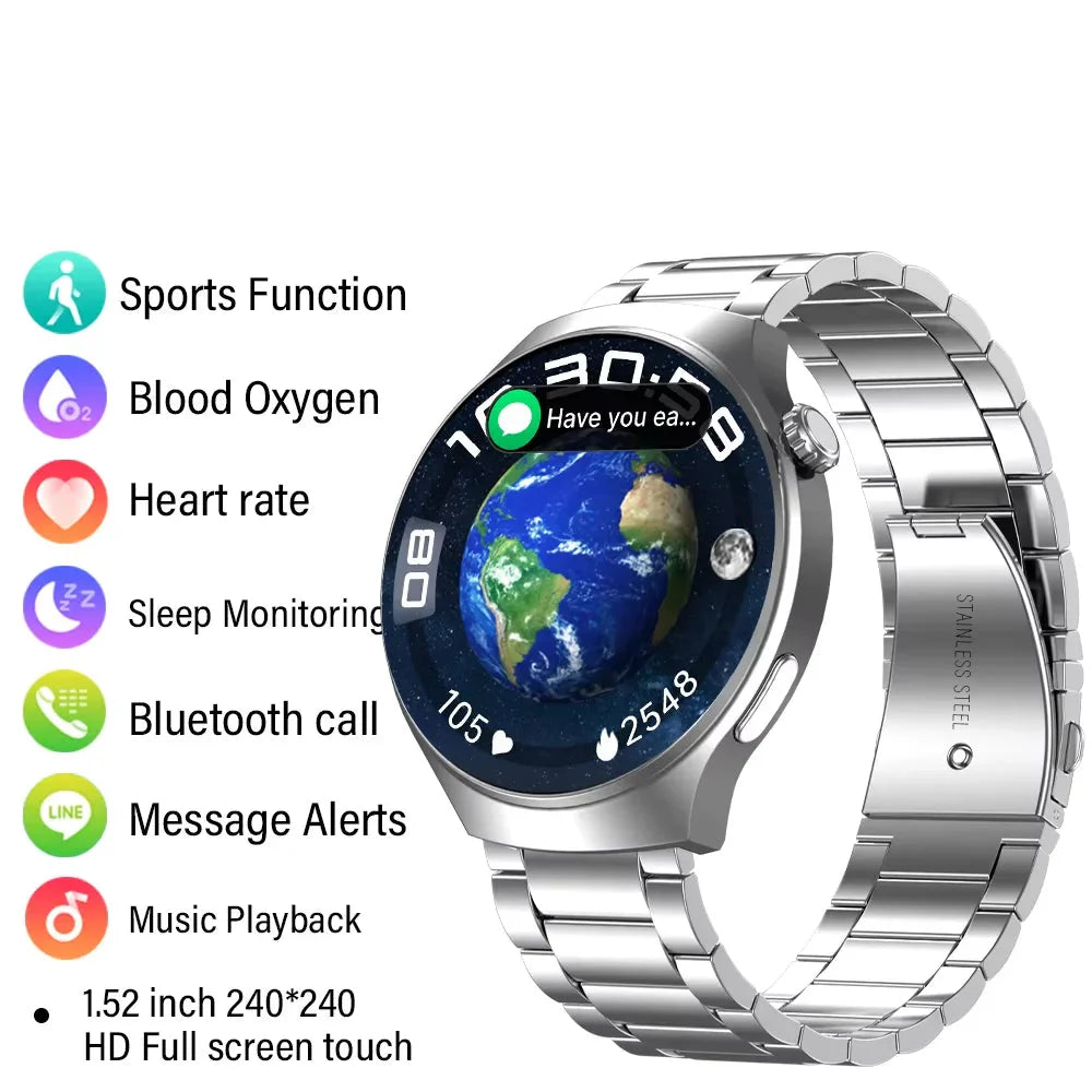 Bluetooth Smartwatch Men HD Sports Fitness (Silver)