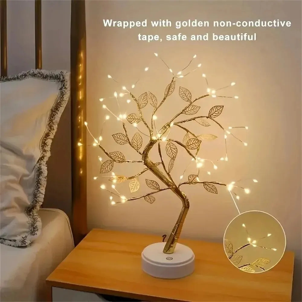 Christmas LED Leaf Tree Lamp USB Fairy Light