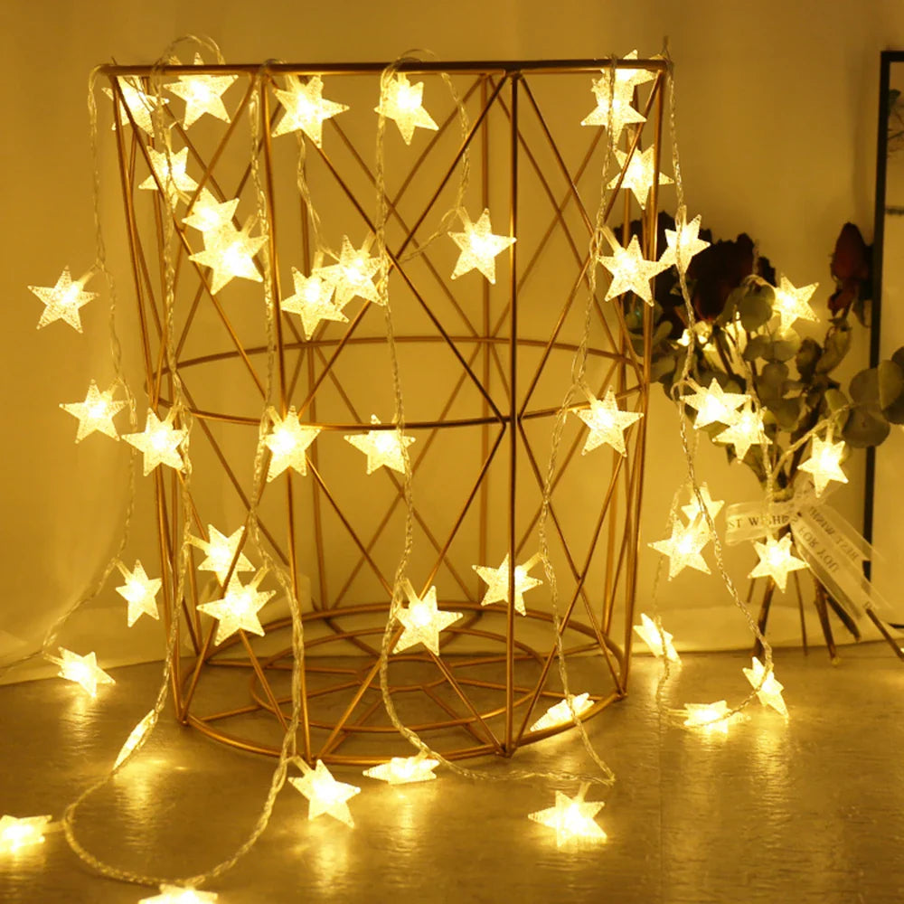 LED String Lights Outdoor Star Garland Party Decor