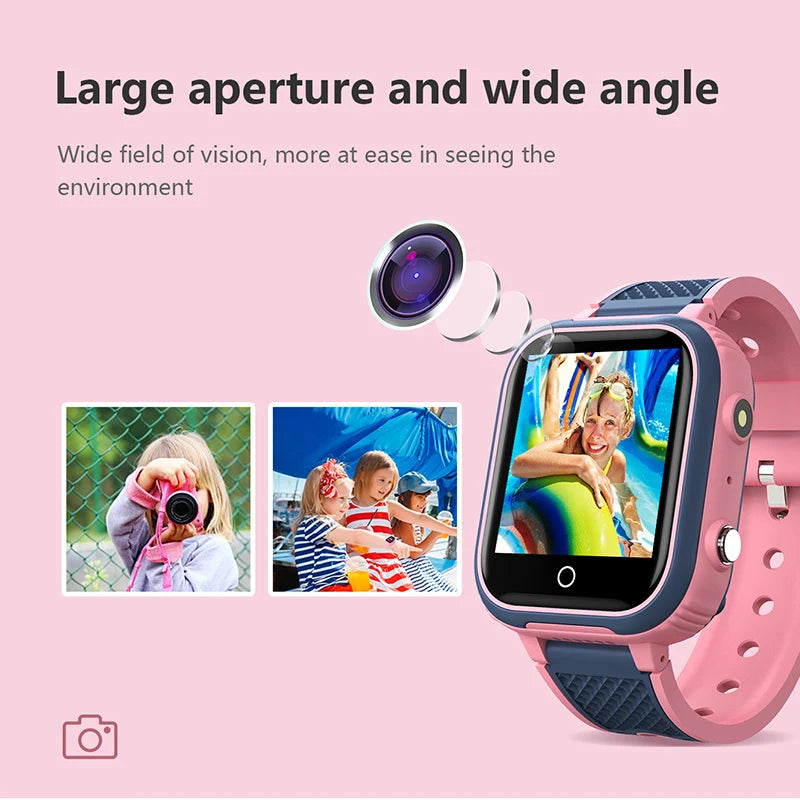 4G Smart Watch Kids GPS Video Call Waterproof (Pink)