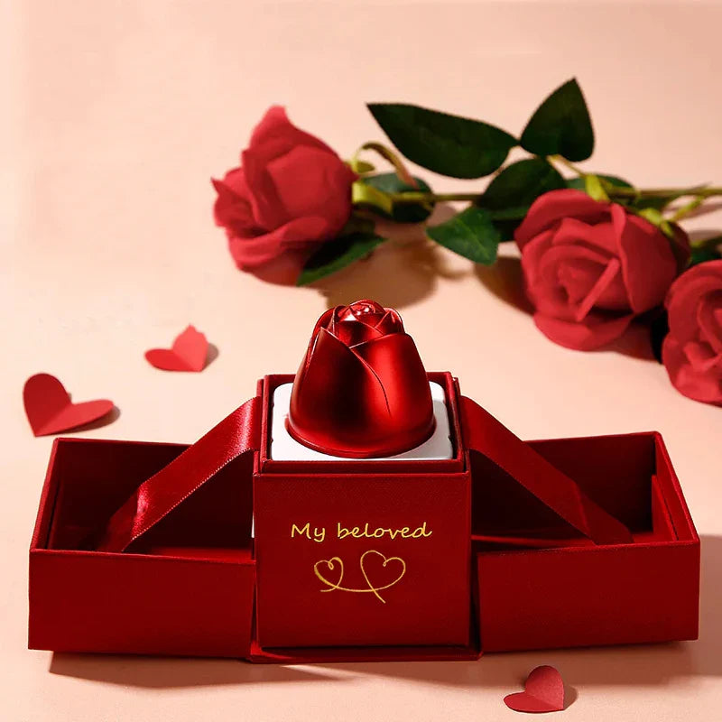 Lifting Rose Gift Box Jewelry Display for Women