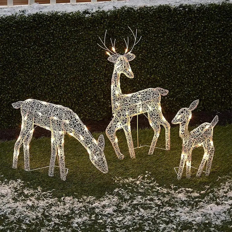 Lighted Christmas Deer Reindeer Family with LED Lights