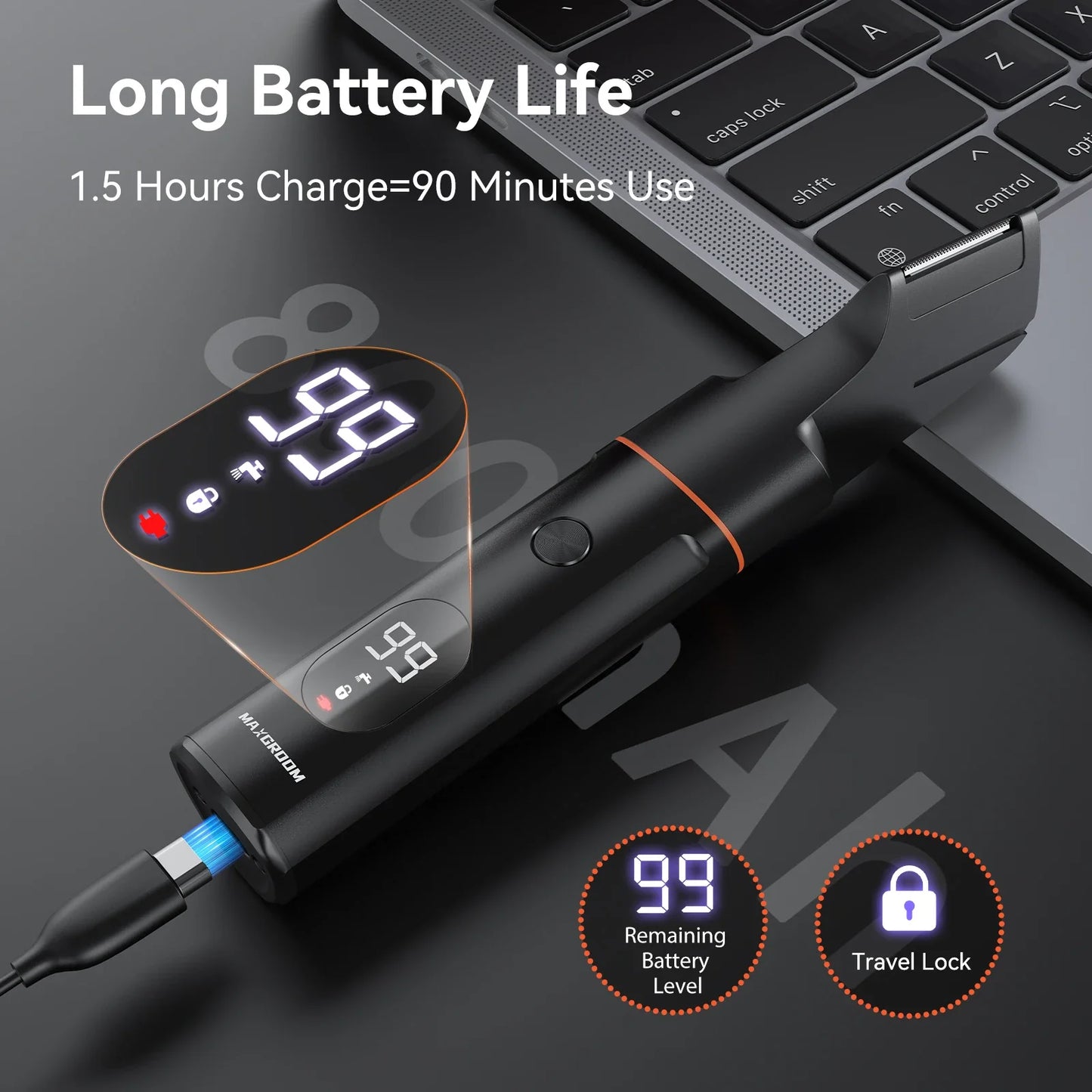 4 in 1 Body Hair Trimmer Kit for Men Waterproof Electric Shaver Black