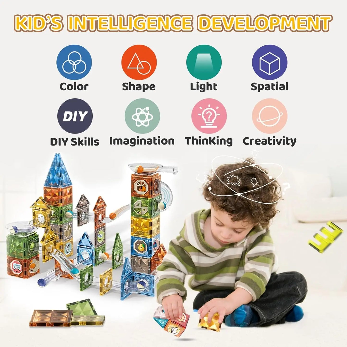 Magnetic Building Blocks with Marble
