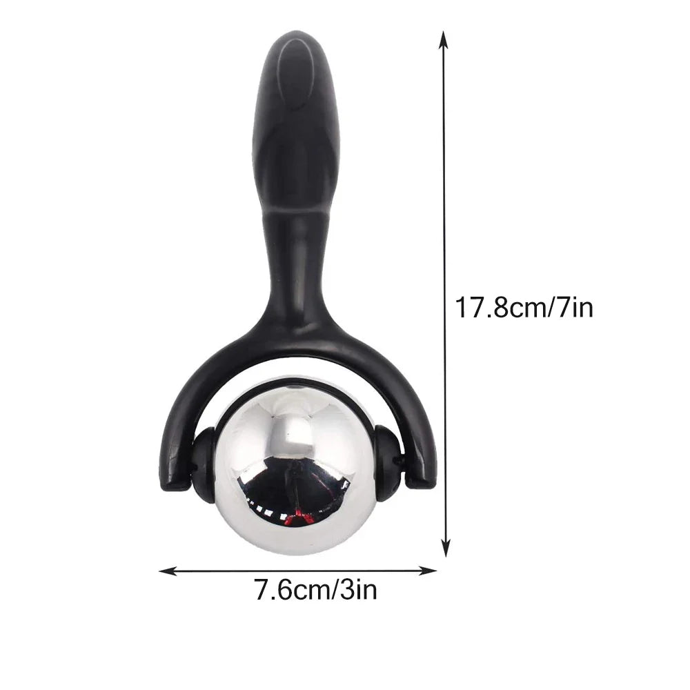 Stainless Steel Massage Ball Roller Deep Tissue Therapy Black