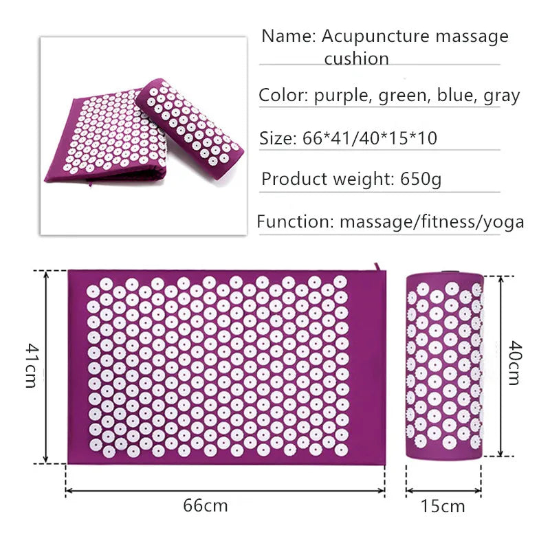 Acupressure Yoga Mat & Pillow Set for Stress Relief