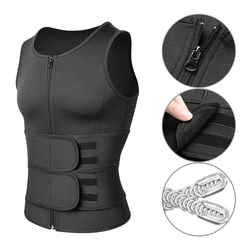 Men Sauna Waist Trainer Fitness Vest Body Shaper