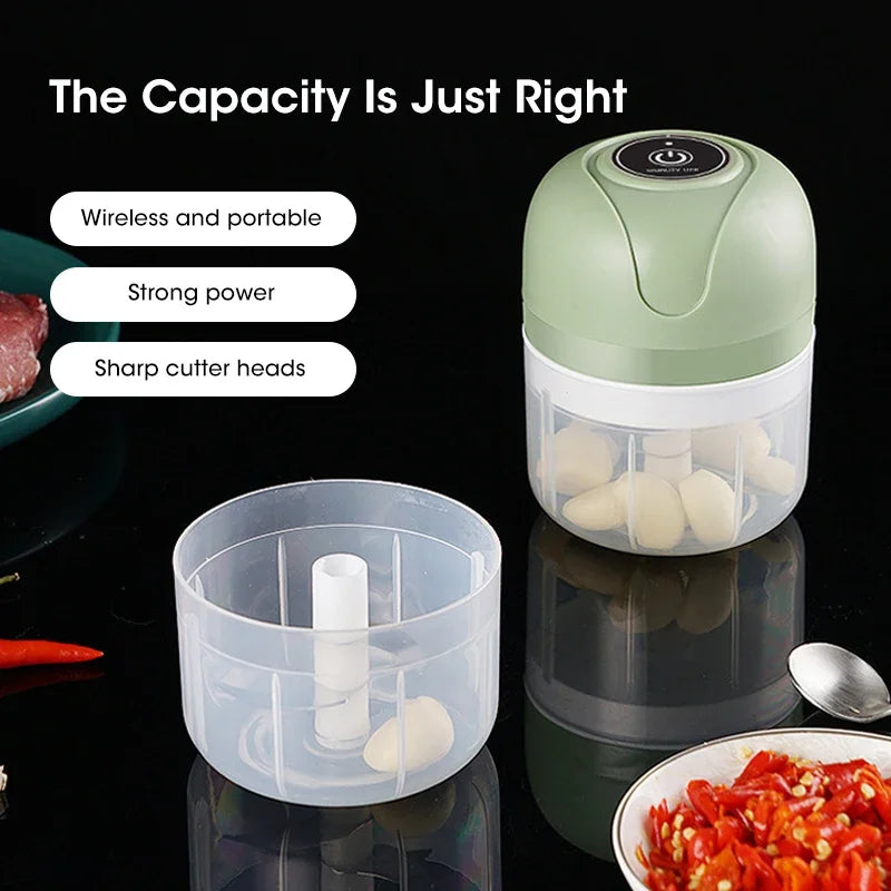USB Rechargeable Mini Electric Garlic Chopper – 250ml