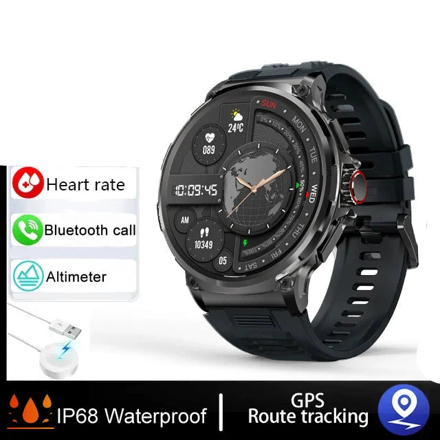 Smartwatch GPS Bluetooth Call Sports Fitness (Black)