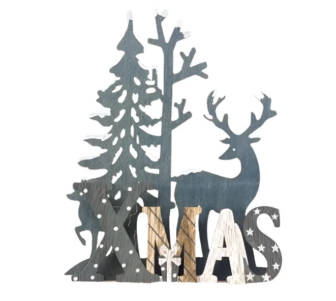 Wooden Reindeer Christmas Ornaments for Home Decor(60pcs )