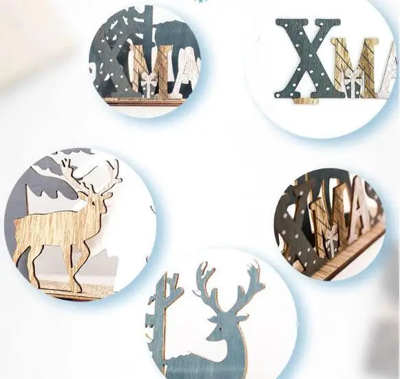 Wooden Reindeer Christmas Ornaments for Home Decor(60pcs )